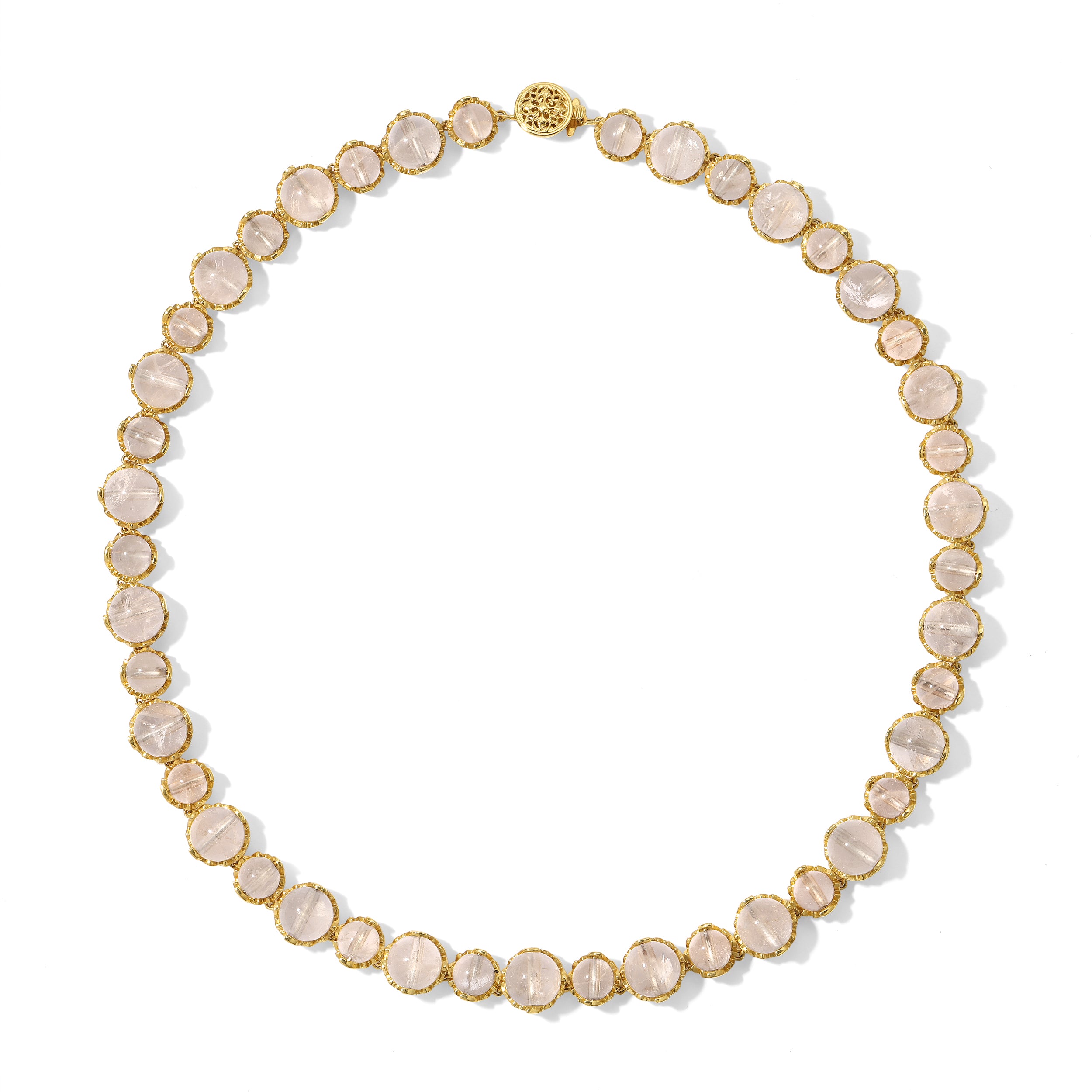 Quartz Dew Drop Tennis Necklace, Sterling Silver