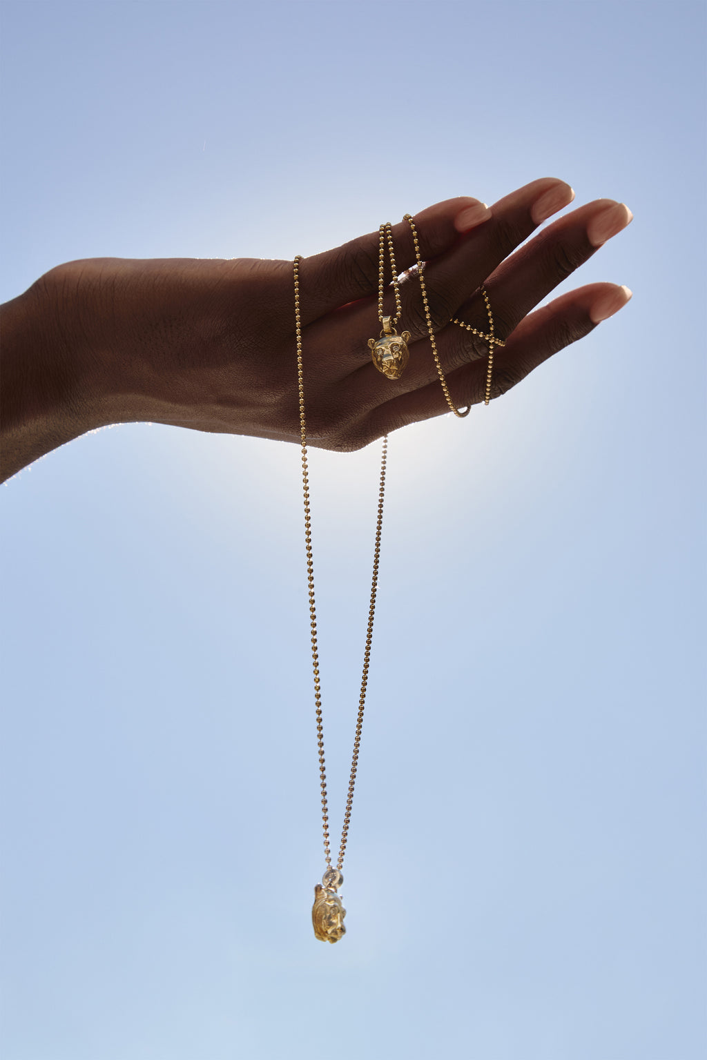 Lioness Charm Necklace, Gold