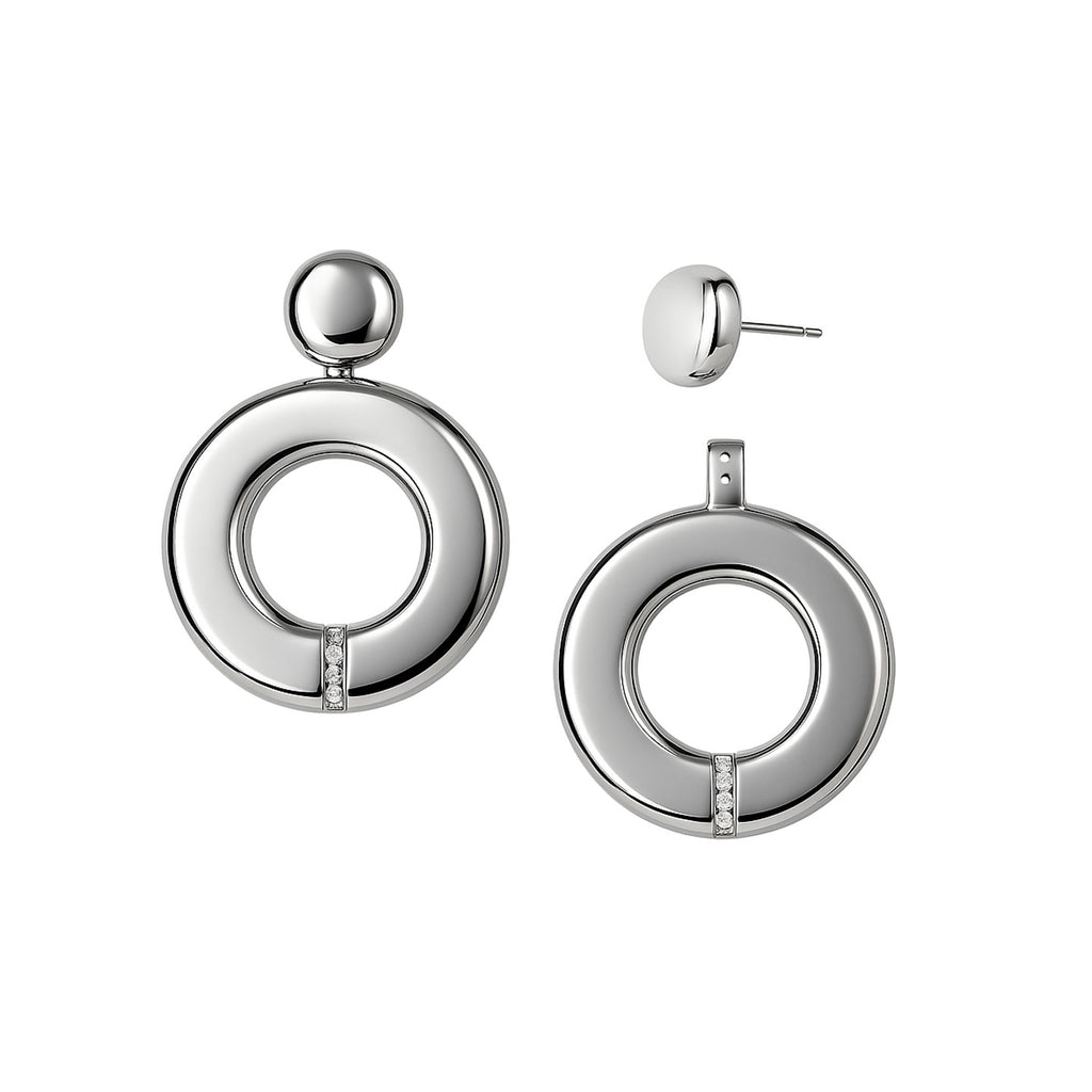 Diamond Life Hoops, Sterling Silver