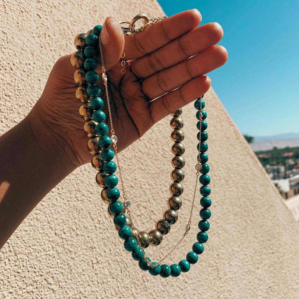 ELLA Beaded Wht Topaz Choker