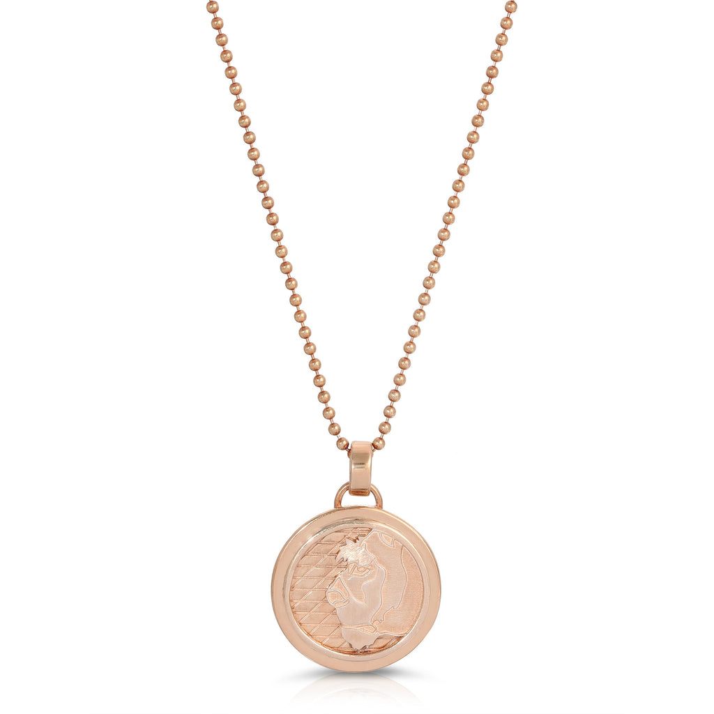 Medium Lioness Coin Necklace, Gold