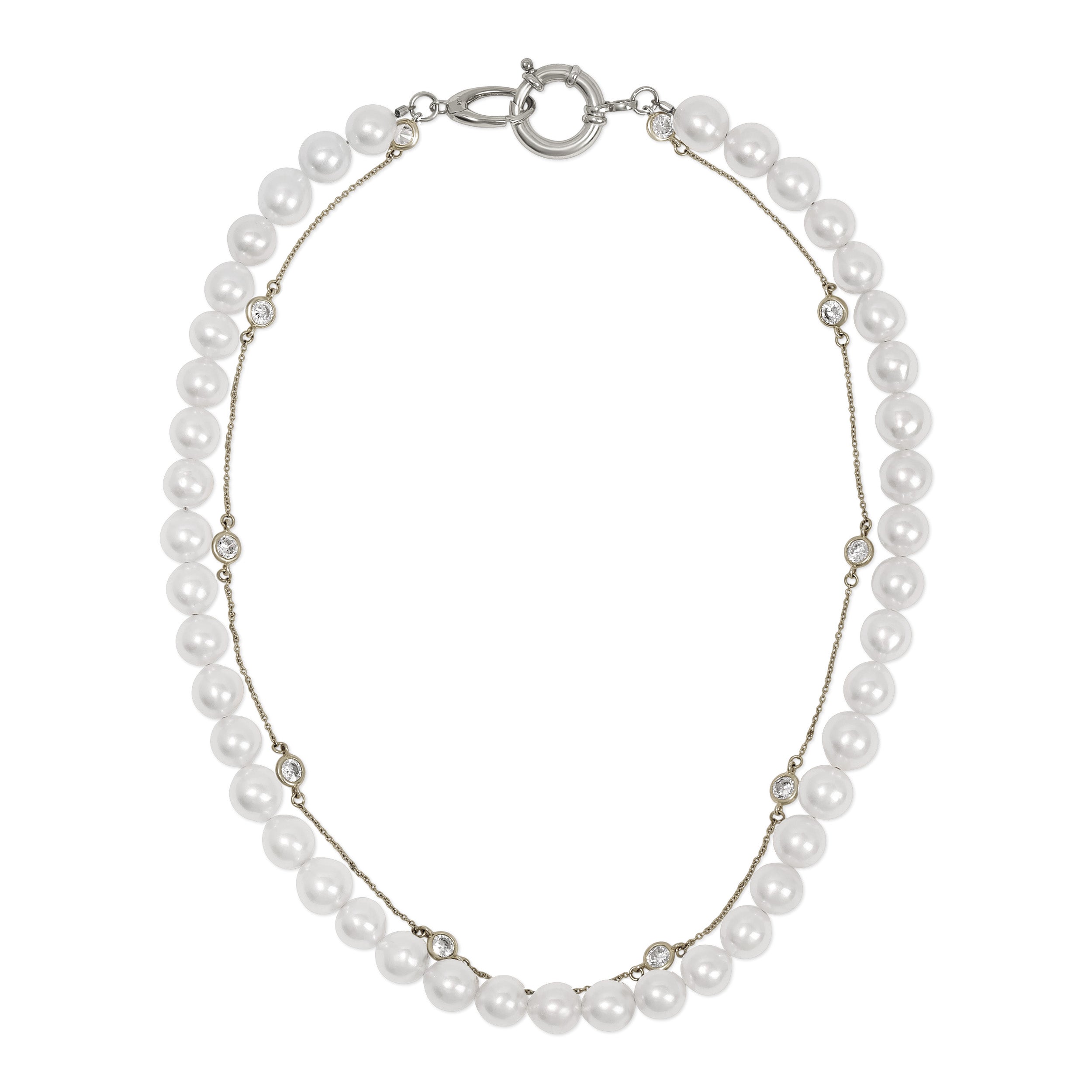 CHESTINE Beaded Wht Topaz Choker