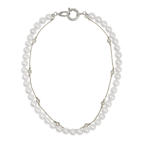 CHESTINE Beaded Wht Topaz Choker
