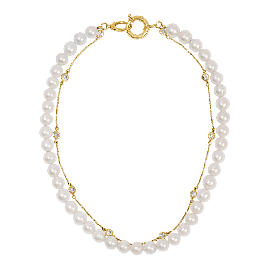 CHESTINE Beaded Wht Topaz Choker