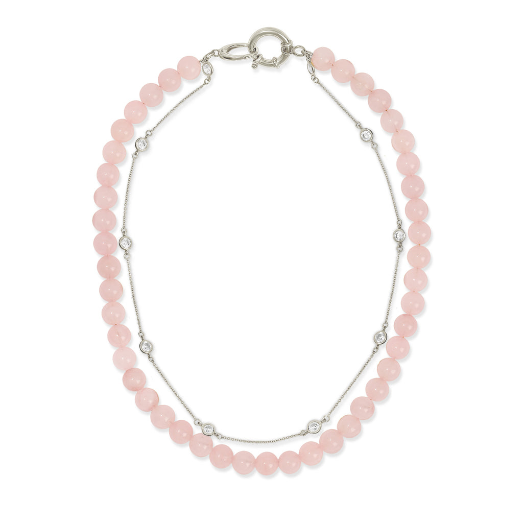 MAE Beaded Wht Topaz Choker