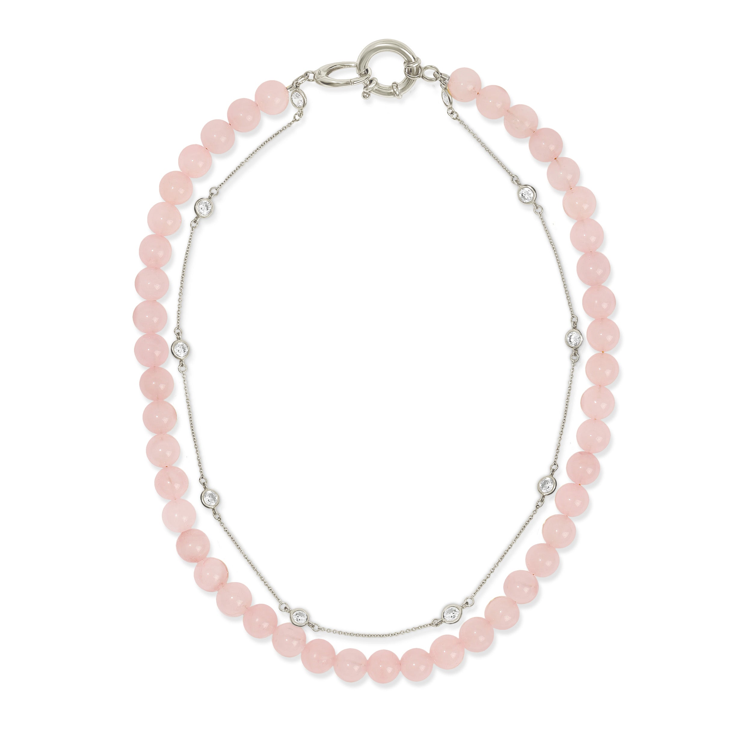 MAE Beaded Wht Topaz Choker