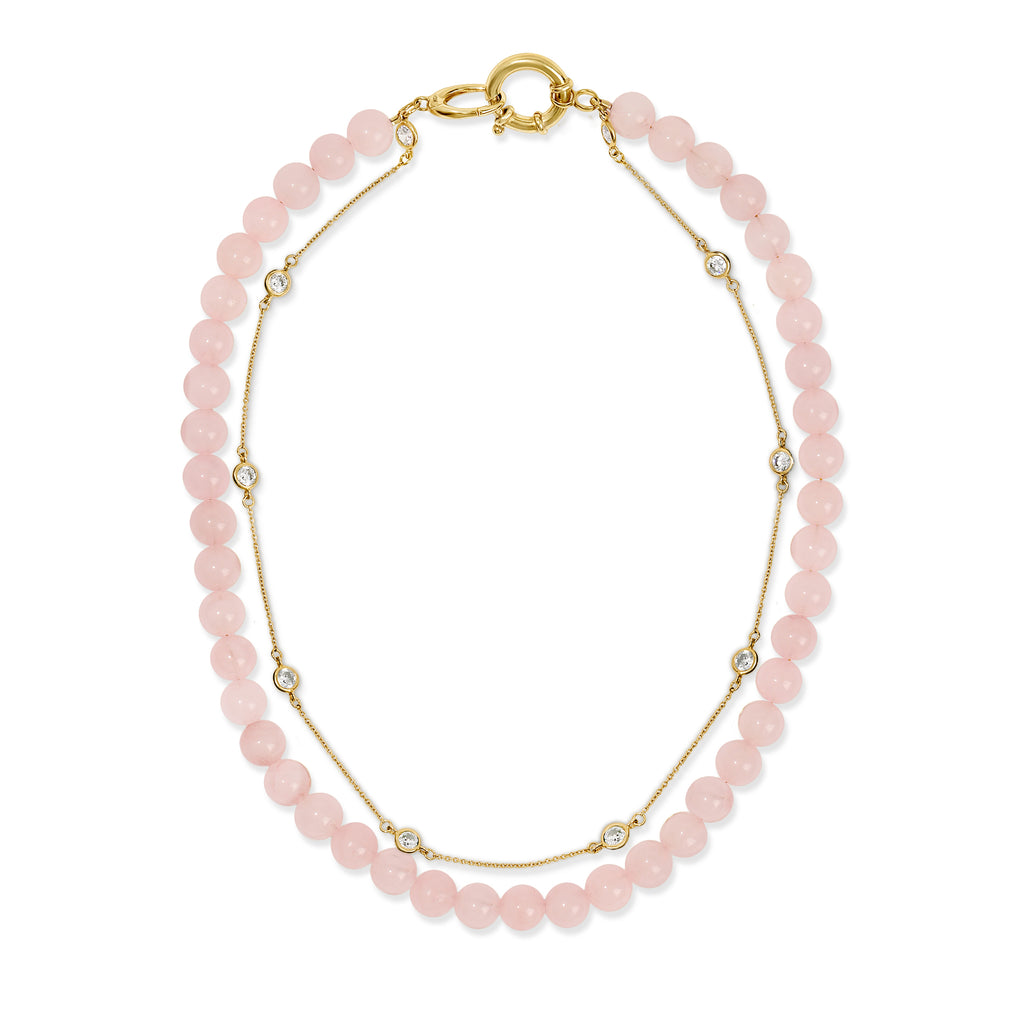 MAE Beaded Wht Topaz Choker