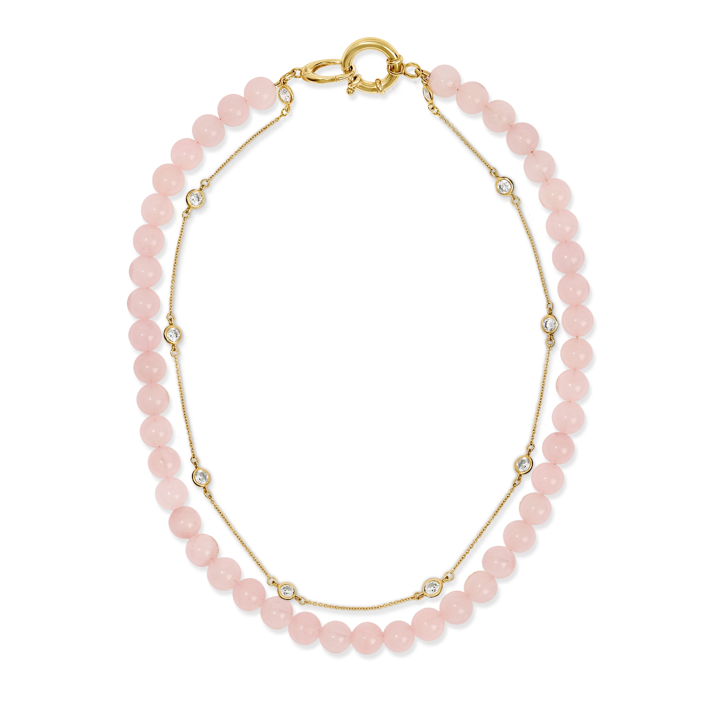 MAE Beaded Wht Topaz Choker